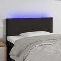 vidaXL Zagłówek do łóżka z LED, czarny, 80x5x78/88 cm, tkanina