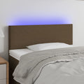 vidaXL Zagłówek do łóżka z LED, ciemnobrązowy, 80x5x78/88 cm, tkanina