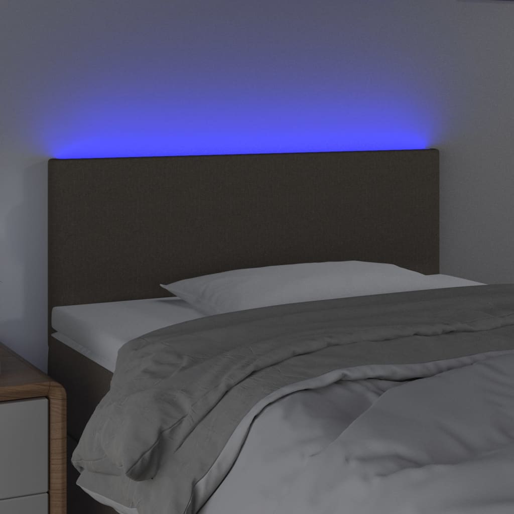 vidaXL Zagłówek do łóżka z LED, taupe, 80x5x78/88 cm, tkanina