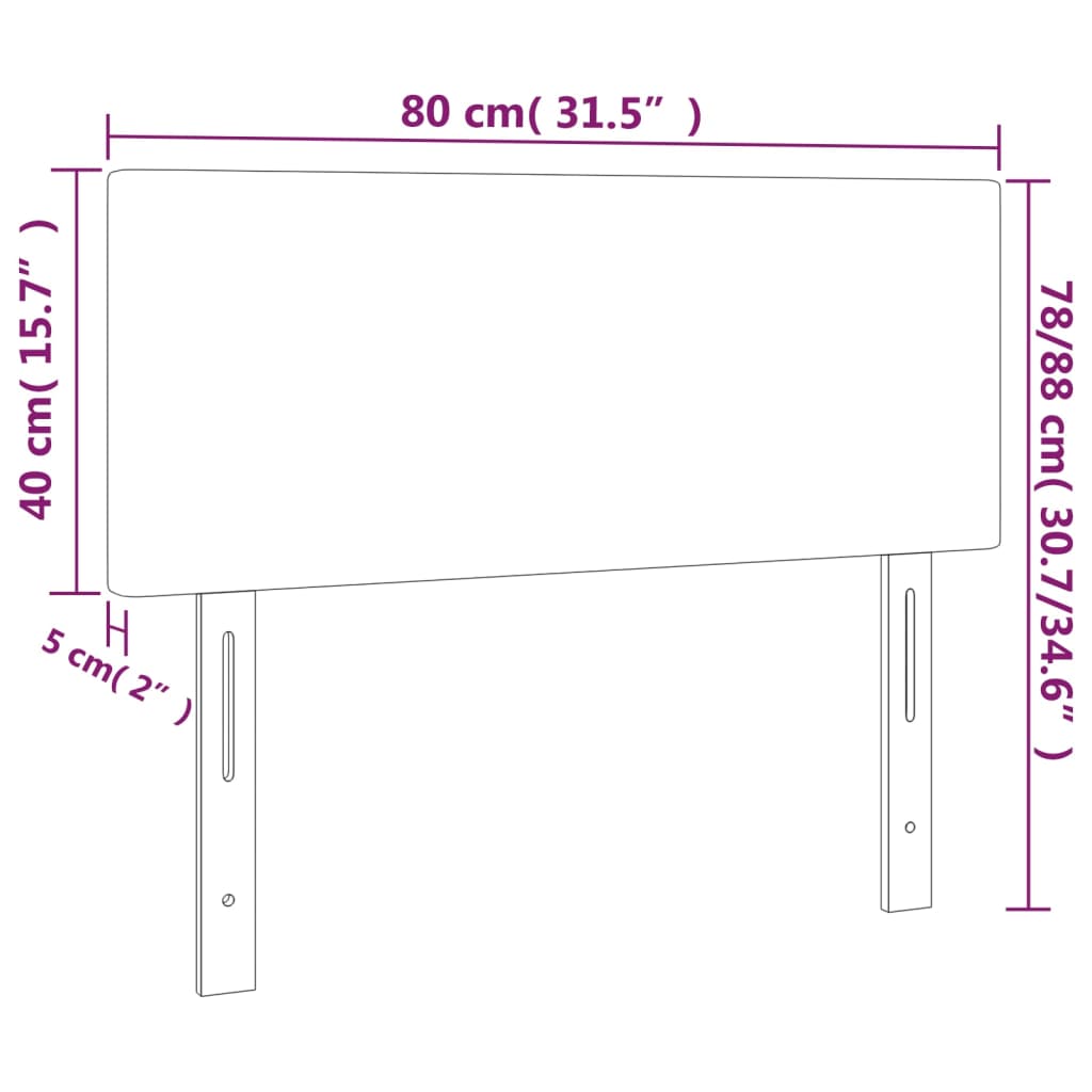 vidaXL Zagłówek do łóżka z LED, niebieski, 80x5x78/88 cm, tkanina