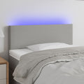 vidaXL Zagłówek do łóżka z LED, jasnoszary, 90x5x78/88 cm, tkanina