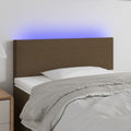 vidaXL Zagłówek do łóżka z LED, ciemnobrązowy, 90x5x78/88 cm, tkanina