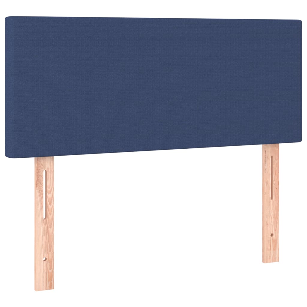 vidaXL Zagłówek do łóżka z LED, niebieski, 90x5x78/88 cm, tkanina