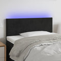 vidaXL Zagłówek do łóżka z LED, czarny, 80x5x78/88 cm, aksamit