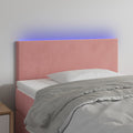 vidaXL Zagłówek do łóżka z LED, różowy, 80x5x78/88 cm, aksamit