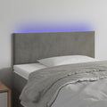 vidaXL Zagłówek do łóżka z LED, jasnoszary, 90x5x78/88 cm, aksamit