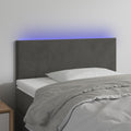vidaXL Zagłówek do łóżka z LED, ciemnoszary, 90x5x78/88 cm, aksamit