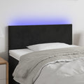vidaXL Zagłówek do łóżka z LED, czarny, 90x5x78/88 cm, aksamit