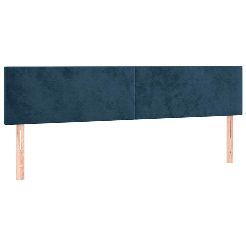 vidaXL Zagłówek do łóżka, ciemnoniebieski, 200x5x78/88 cm, aksamit