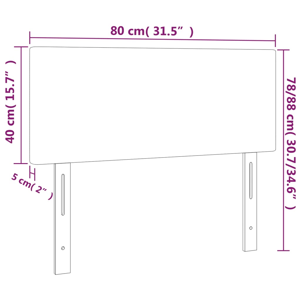 vidaXL Zagłówek do łóżka z LED, biały, 80x5x78/88 cm, sztuczna skóra
