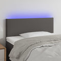 vidaXL Zagłówek do łóżka z LED, szary, 100x5x78/88 cm, sztuczna skóra