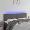 vidaXL Zagłówek do łóżka z LED, szary, 144x5x78/88 cm, sztuczna skóra