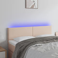 vidaXL Zagłówek do łóżka z LED, cappuccino, 144x5x78/88 cm, ekoskóra