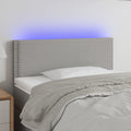 vidaXL Zagłówek do łóżka z LED, jasnoszary, 90x5x78/88 cm, tkanina