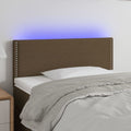 vidaXL Zagłówek do łóżka z LED, ciemnobrązowy, 100x5x78/88 cm, tkanina