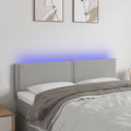 vidaXL Zagłówek do łóżka z LED, jasnoszary, 144x5x78/88 cm, tkanina