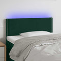 vidaXL Zagłówek do łóżka z LED, ciemnozielony, 80x5x78/88 cm, aksamit