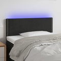 vidaXL Zagłówek do łóżka z LED, czarny, 100x5x78/88 cm, aksamit