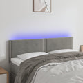 vidaXL Zagłówek do łóżka z LED, jasnoszary, 144x5x78/88 cm, aksamit
