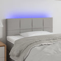 vidaXL Zagłówek do łóżka z LED, jasnoszary, 80x5x78/88 cm, tkanina