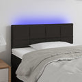 vidaXL Zagłówek do łóżka z LED, czarny, 100x5x78/88 cm, tkanina