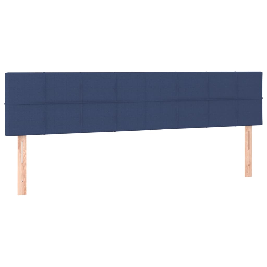 vidaXL Zagłówek do łóżka z LED, niebieski, 160x5x78/88 cm, tkanina