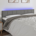 vidaXL Zagłówek do łóżka z LED, ciemnoszary, 180x5x78/88 cm, tkanina