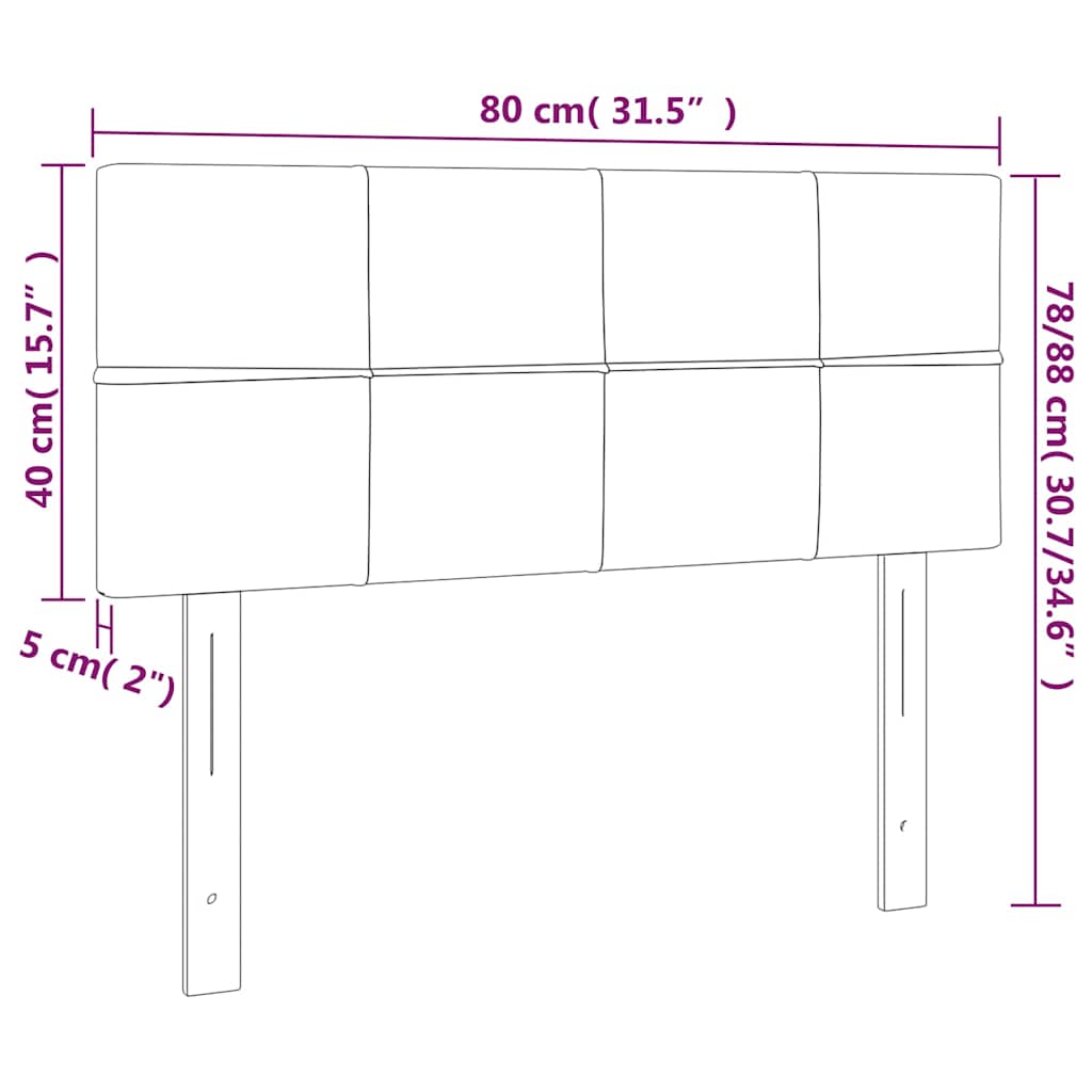 vidaXL Zagłówek do łóżka z LED, ciemnozielony, 80x5x78/88 cm, aksamit