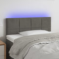 vidaXL Zagłówek do łóżka z LED, ciemnoszary, 100x5x78/88 cm, aksamit