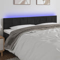 vidaXL Zagłówek do łóżka z LED, czarny, 160x5x78/88 cm, aksamit
