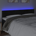 vidaXL Zagłówek do łóżka z LED, czarny, 180x5x78/88 cm, aksamit