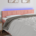 vidaXL Zagłówek do łóżka z LED, różowy, 180x5x78/88 cm, aksamit