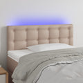 vidaXL Zagłówek do łóżka z LED, cappuccino, 90x5x78/88 cm, ekoskóra