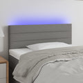 vidaXL Zagłówek do łóżka z LED, ciemnoszary, 100x5x78/88 cm, tkanina
