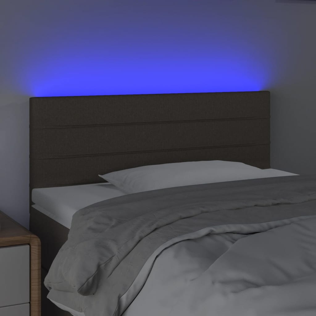 vidaXL Zagłówek do łóżka z LED, taupe, 100x5x78/88 cm, tkanina