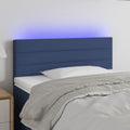 vidaXL Zagłówek do łóżka z LED, niebieski, 100x5x78/88 cm, tkanina