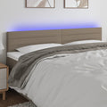 vidaXL Zagłówek do łóżka z LED, taupe, 160x5x78/88 cm, tkanina