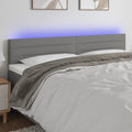 vidaXL Zagłówek do łóżka z LED, ciemnoszary, 180x5x78/88 cm, tkanina