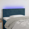 vidaXL Zagłówek do łóżka z LED, ciemnoniebieski, 90x5x78/88cm, aksamit