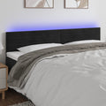 vidaXL Zagłówek do łóżka z LED, czarny, 160x5x78/88 cm, aksamit