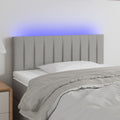 vidaXL Zagłówek do łóżka z LED, jasnoszary, 90x5x78/88 cm, tkanina