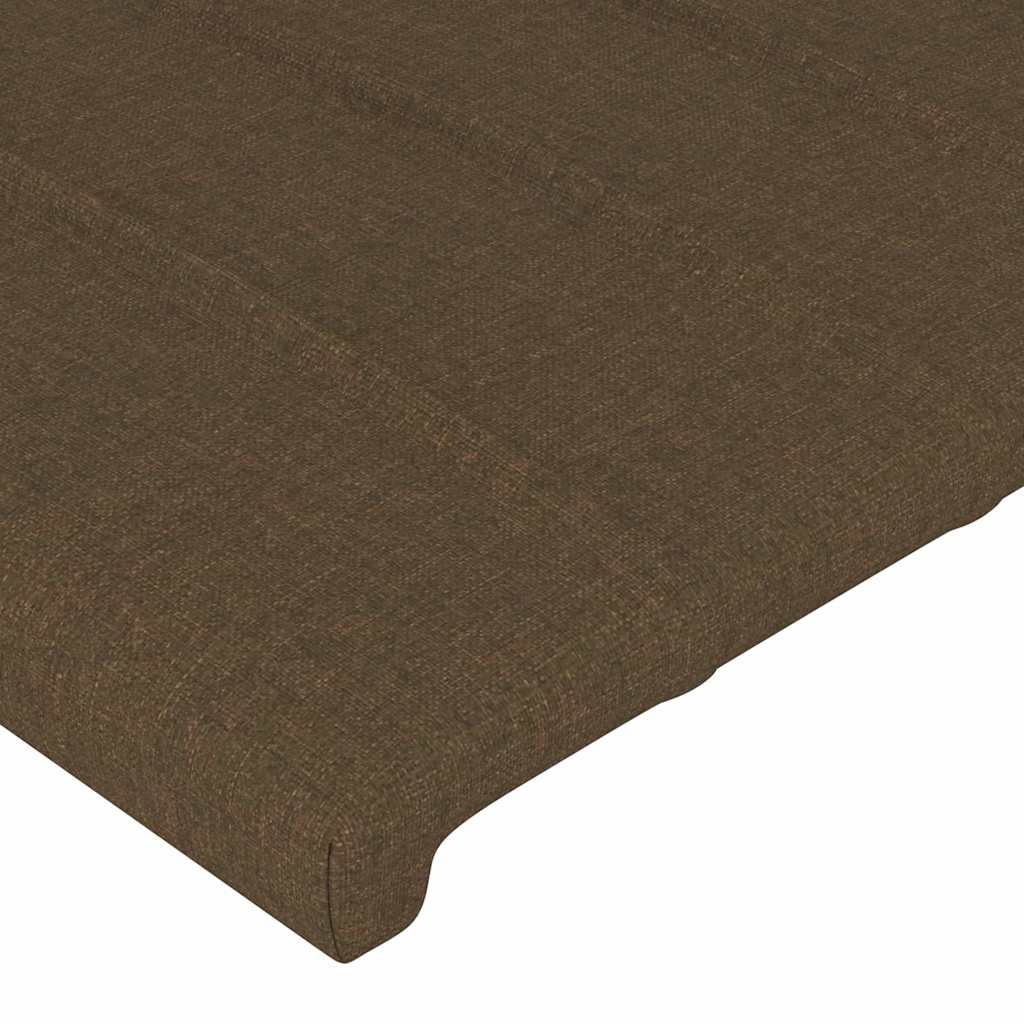 vidaXL Zagłówek do łóżka z LED, ciemnobrązowy, 90x5x78/88 cm, tkanina