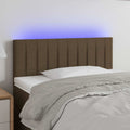 vidaXL Zagłówek do łóżka z LED, ciemnobrązowy, 90x5x78/88 cm, tkanina