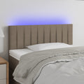 vidaXL Zagłówek do łóżka z LED, taupe, 100x5x78/88 cm, tkanina