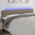 vidaXL Zagłówek do łóżka z LED, taupe, 200x5x78/88 cm, tkanina