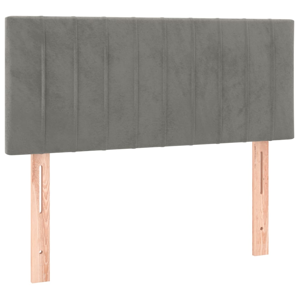 vidaXL Zagłówek do łóżka z LED, jasnoszary, 80x5x78/88 cm, aksamit