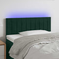 vidaXL Zagłówek do łóżka z LED, ciemnozielony, 80x5x78/88 cm, aksamit