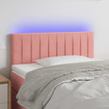 vidaXL Zagłówek do łóżka z LED, różowy, 80x5x78/88 cm, aksamit