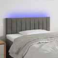 vidaXL Zagłówek do łóżka z LED, jasnoszary, 90x5x78/88 cm, aksamit