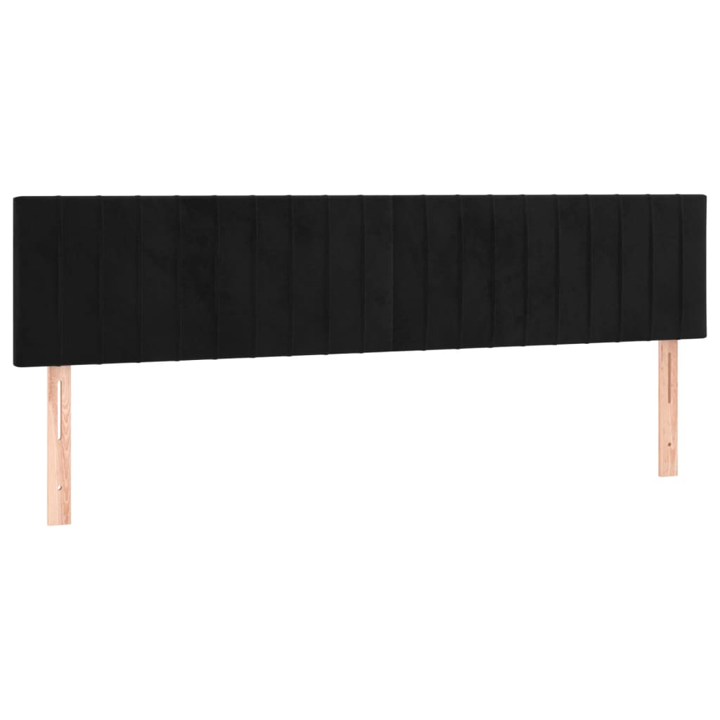 vidaXL Zagłówek do łóżka z LED, czarny, 160x5x78/88 cm, aksamit